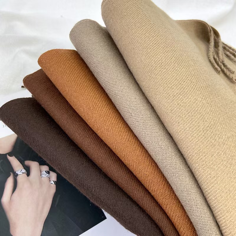 T666 autumn and winter new solid color scarf Japanese and Korean cashmere neck scarf female high-grade warm shawl