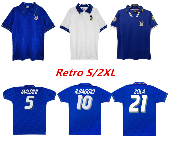 Discount 94/95/96/98/06 Italy National team retro home away soccer jersey 94 italy MALDINI BARESI Roberto Baggio ZOLA CONTE vintage classic football shirt