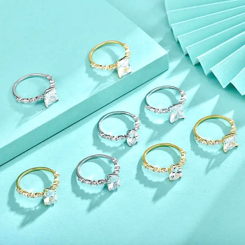 925 Sterling Silver Ring with Moissanite, Elegant Design, Timeless Luxury Jewelry
