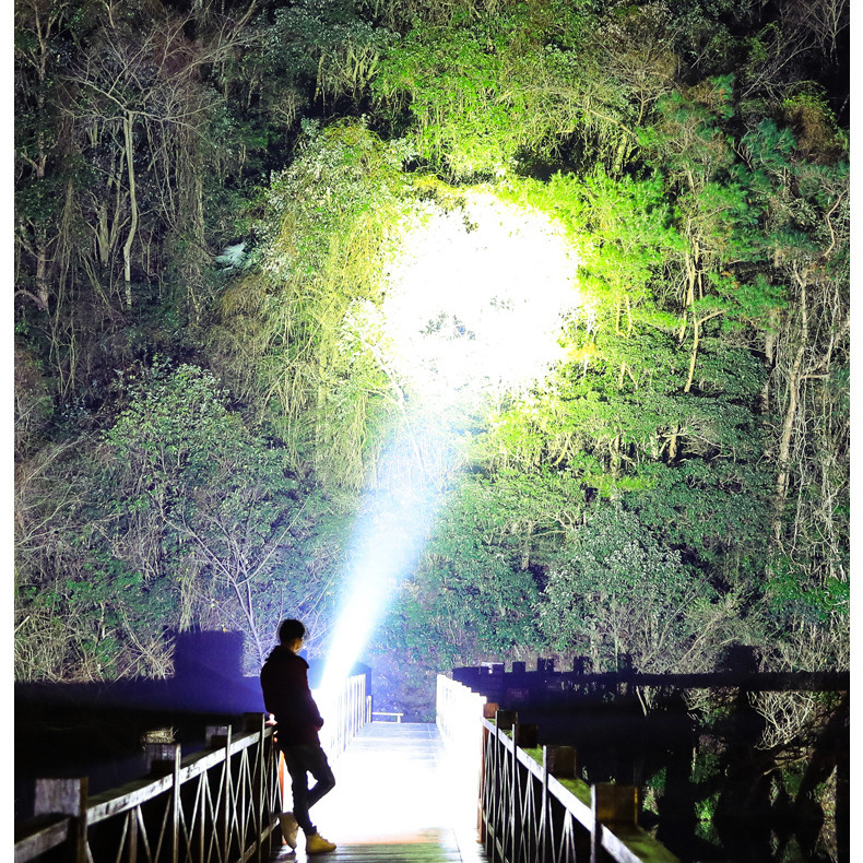 P50 strong USB charging emergency power outage searchlight battery level display patrol mine light long-range waterproof flashlight