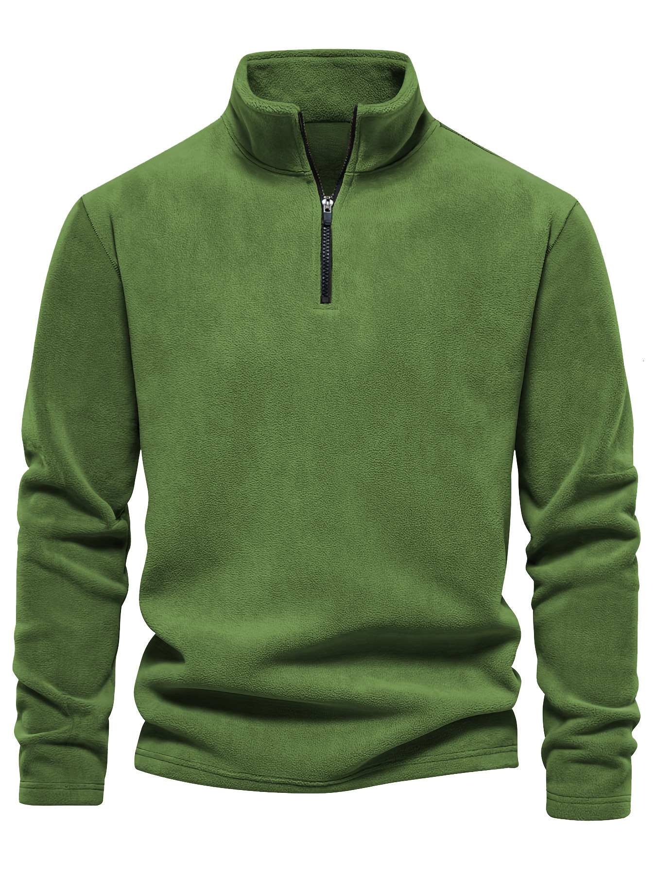 Spring and Autumn New Collection Stand up Collar Half Zipper Long Sleeve Hoodie Trendy Versatile Men's Polar Velvet Top