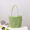 Beach Bag New Straw Hollowed Out Flower Grass Women S One Shoulder Portable Beach Vacation Bag Rattan Woven Bag KQ