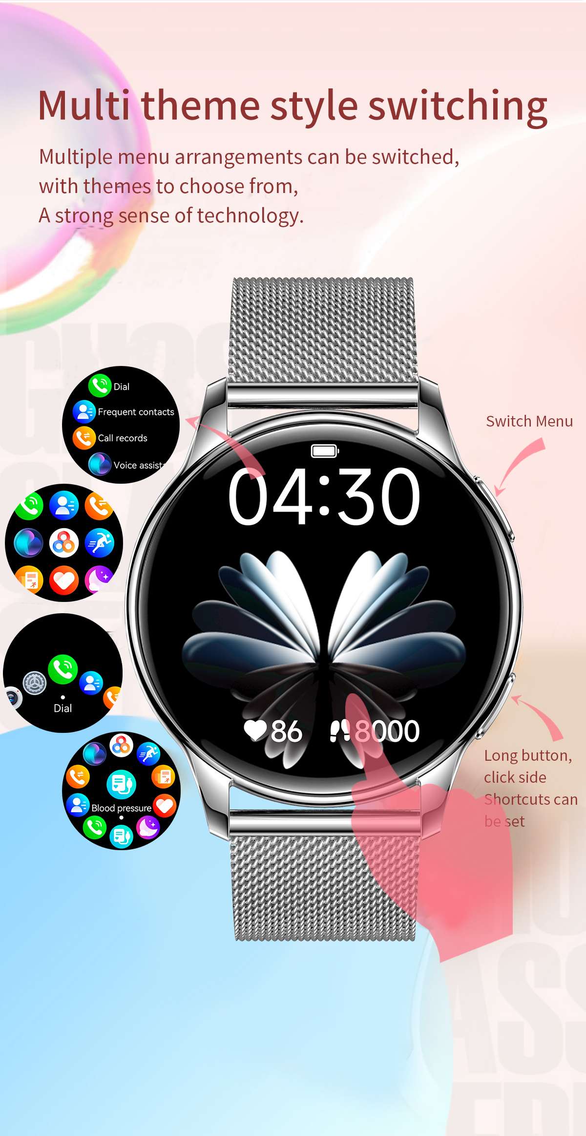 Smart Watch for Men Women with Blood Pressure Unisex Waterproof Activity Band Trackers with Advanced Health Metrics Support All OS Systems mechanical 
