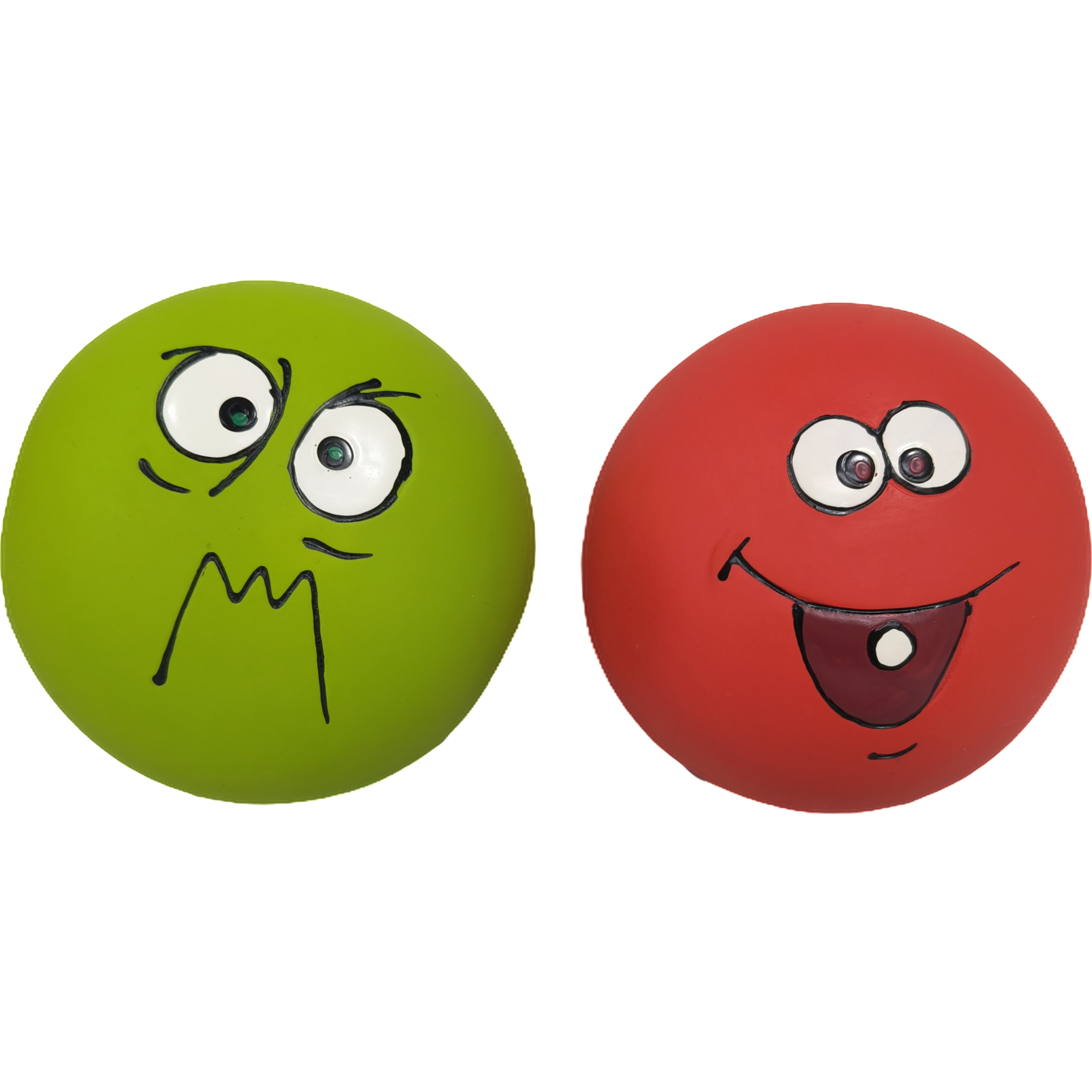 Rubber Chew Ball Dog Toy Squeaky Interactive Bouncy Ball Puppy Pet Toy with Distinct Designs 5pcs/Pack