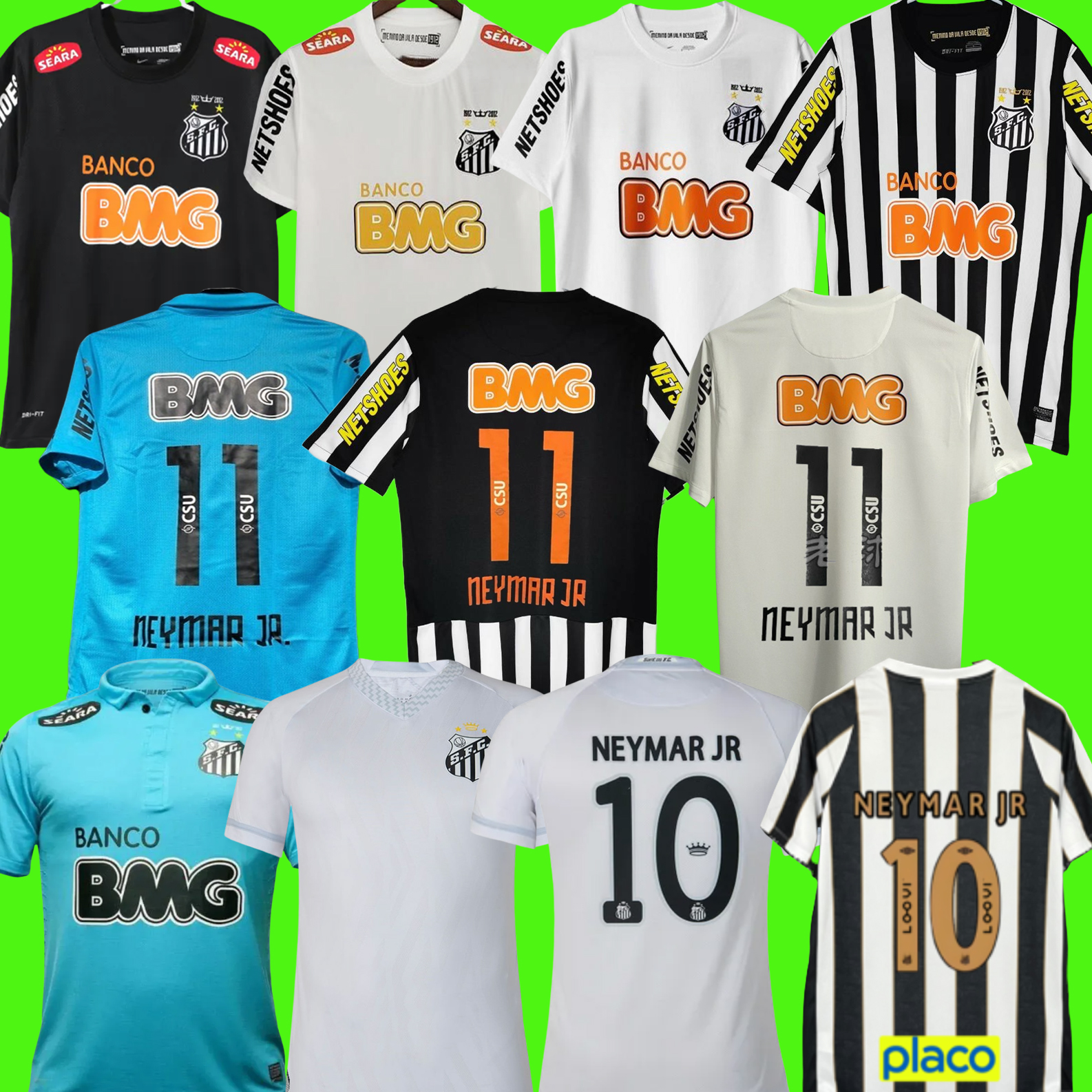 1970 2011 2012 2013 Santos retro soccer jersey 11 12 13 NEYMAR JR Ganso Elano Borges Felipe Anderson vintage classic football shirts jersey 25 26