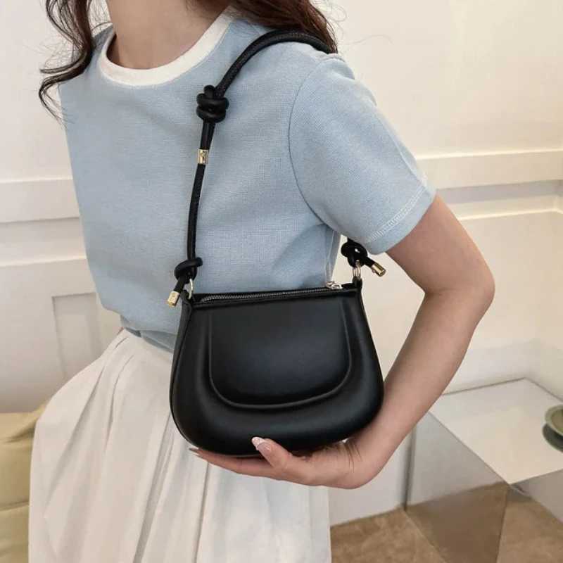 Soft PU Ladies Leather Crossbody Bag Women Purple Underarm Bag Retro Solid Color Handbag Fashion Design Girl Small Shoulder Bag XJ250610