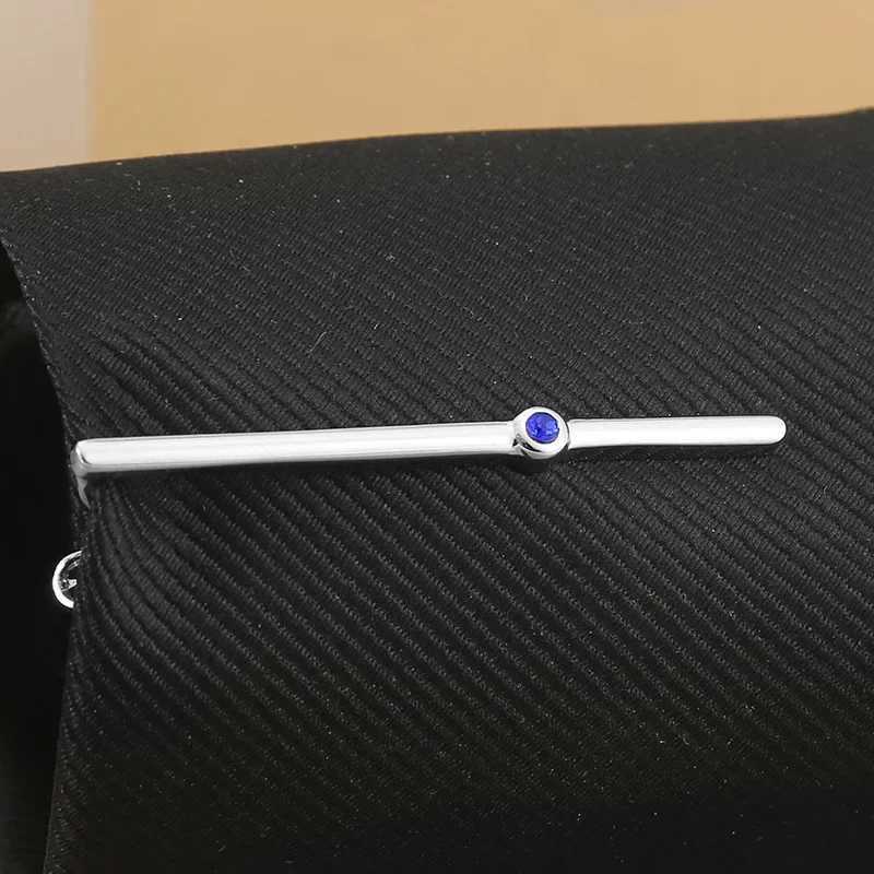 Luxury Mens Zircon Slender Tie Clip Rose Gold Color Linear Crystal New Mens High-end Fashion Wedding Necktie M250508