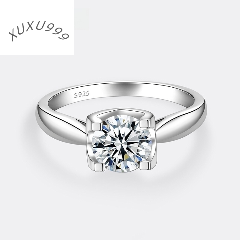 OEM Wholesale Promise Marriage Minimalist Stone Ring Stylish Thumb Pure Silver Women Wedding Moissanite Engagement Rings