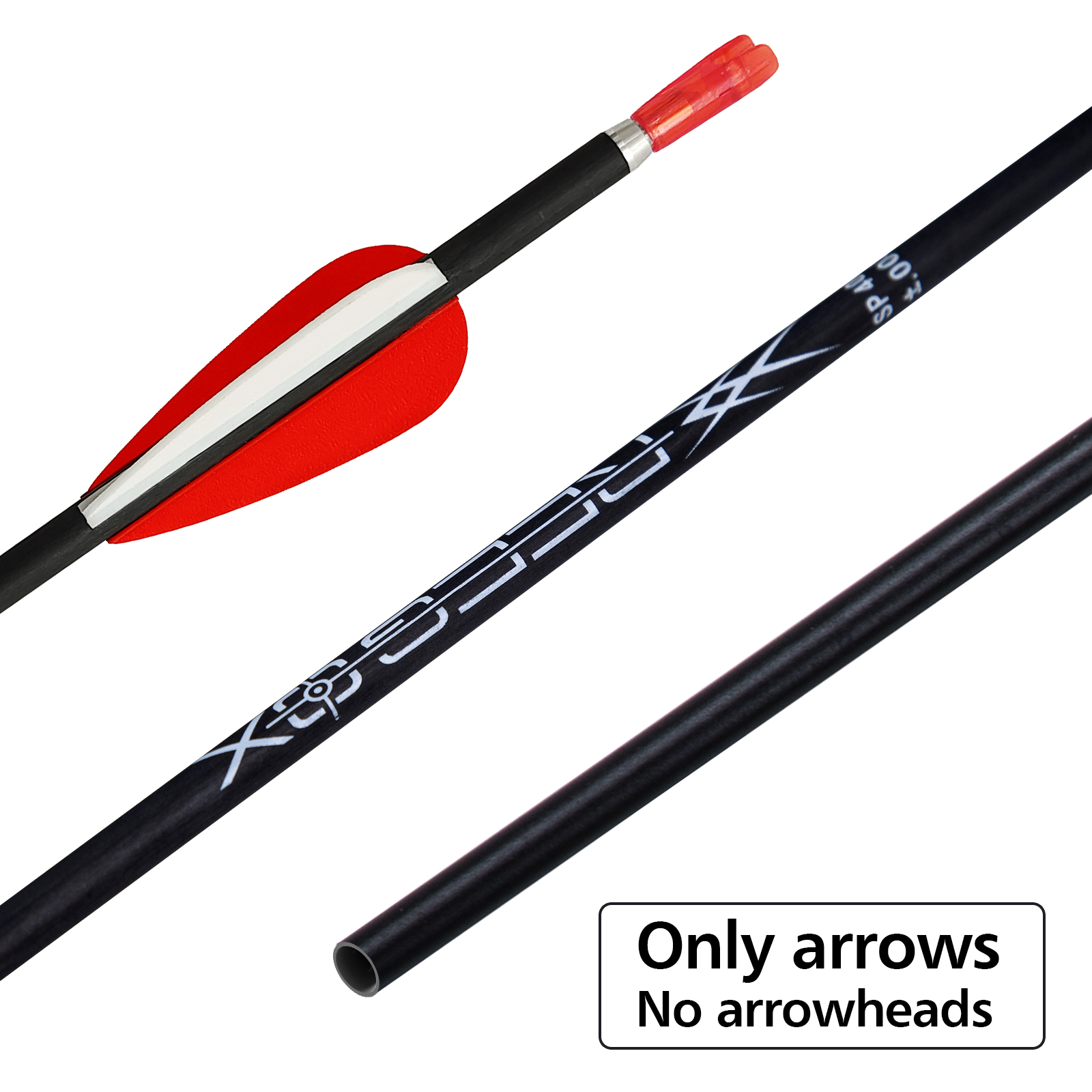 Spine350-1500 Archery Hunting Arrows without Arrow Heads 31inch Targeting Arrows 4.2mm Hunting Arrows Carbon Practice Arrows for Recurve Bow & Compoun