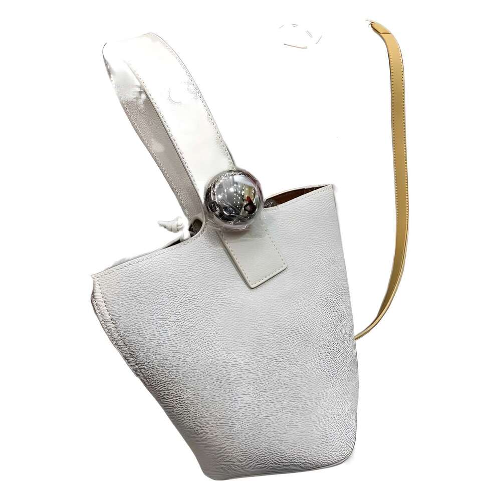 Star Style New Luo Jiagao Fixed Bucket Genuine Leather Women's Bag, Front Strap Adjustable Buckle Handbag, Single Shoulder Crossbody
