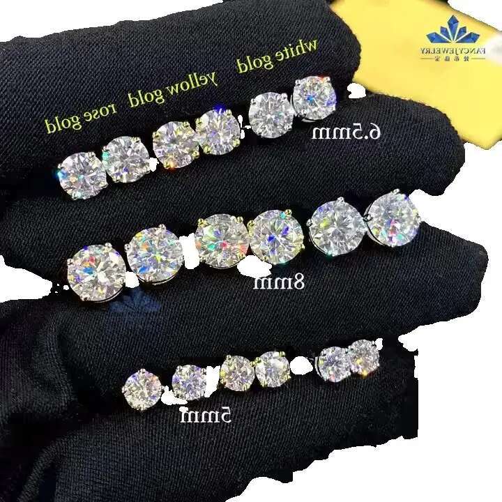 Screwback earring 3mm-10mm piercing jewelry 4 prongs set CVD HPHT lab grown stud in VVS Elegant Dazzling designer bag