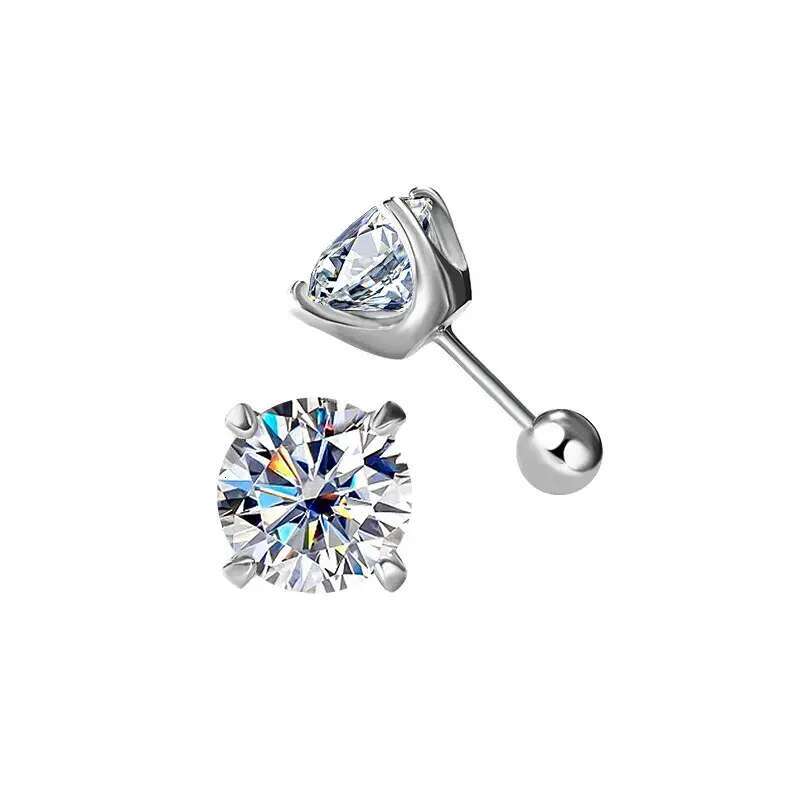 stud designer for women men solid sterling sier pass dia tester with certificate VVS1 D color moissanite earrings jewelry woman gift designer bag
