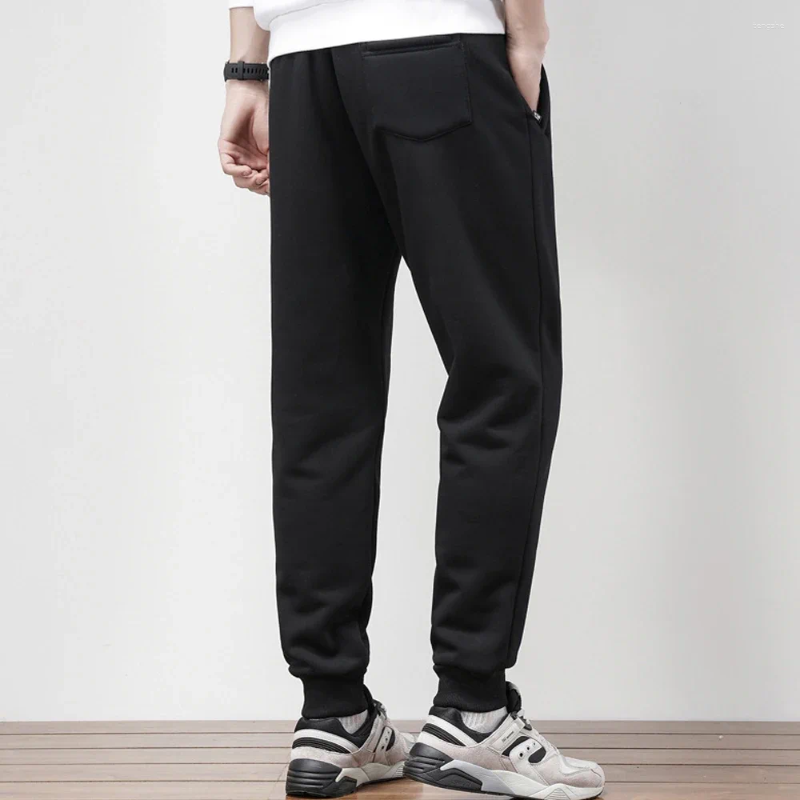 Men's Pants Winter Fleece Warm Casual Jogging Solid Drawstring Bottoms For Fitness Lambswool Like Comfort Z260315