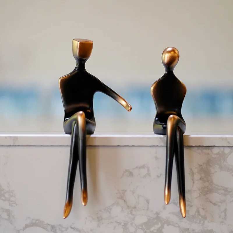 Resin Couple Lover Statue Wedding Anniversary Gift Vntines Day Friend Scpture Decoration Picture He Decorates Y250509