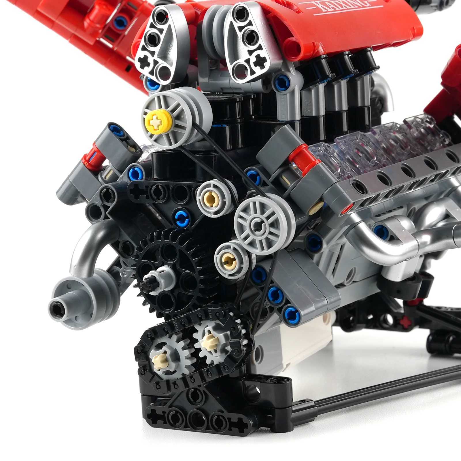 APP Programmable Motorized V8 Engine Building Block Model Set with LED Light Assembly Technical Brick Toys for Gift (660PCS) X250509