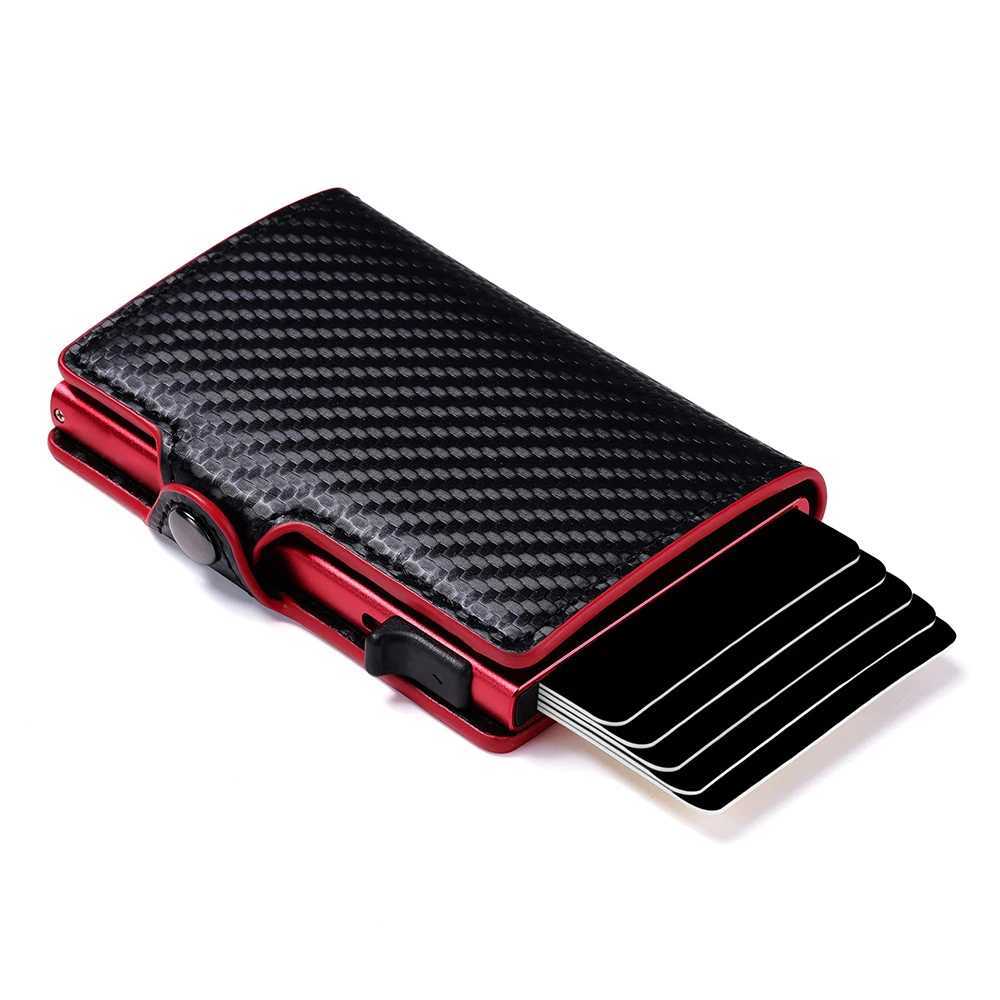 Carton carbon fiber protector card holder Tarjetero Hombre RFID leather single box smart wallet ultra-thin pop-up carton Z250509