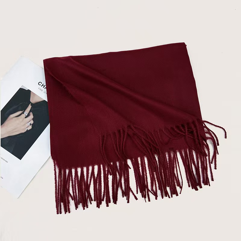 T666 autumn and winter new solid color scarf Japanese and Korean cashmere neck scarf female high-grade warm shawl