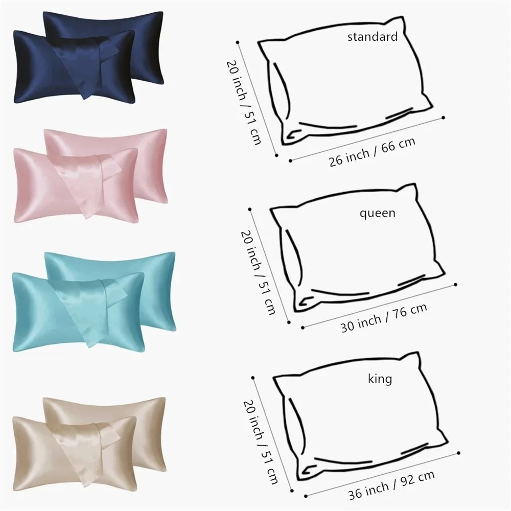 Mulberry Silk Pillowcase for Hair Skin Care Anti-Frizz Satin Pillow Case Queen/King Super Soft Hypoallergenic Bedding Cover 250508