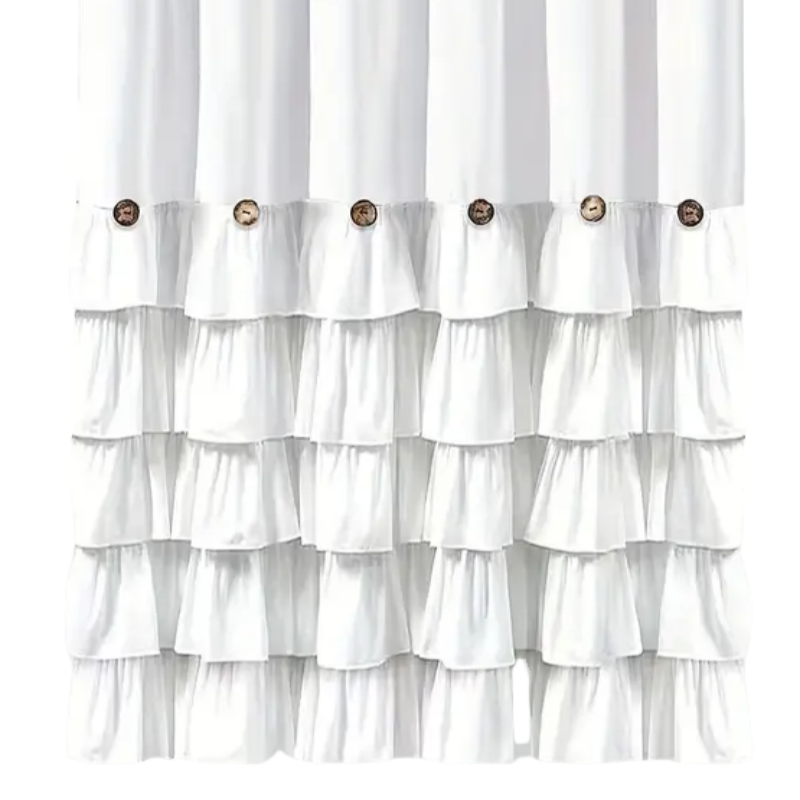 Five layer lace button decoration curtain, fashionable, durable, waterproof, high-quality product, new model, machine washable Color can be customized