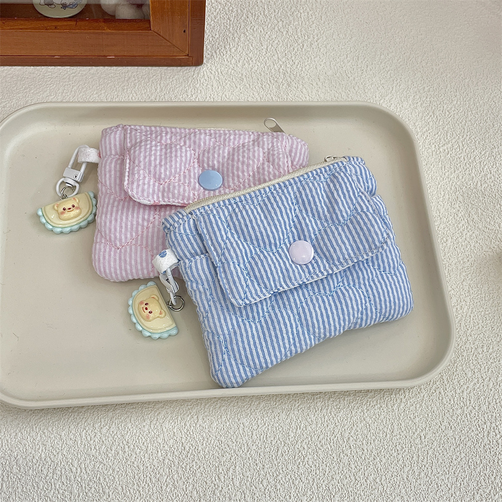 52141 Cute and compact card bag coin purse buckle zipper storage bag multifunctional organizing bag ID card bag