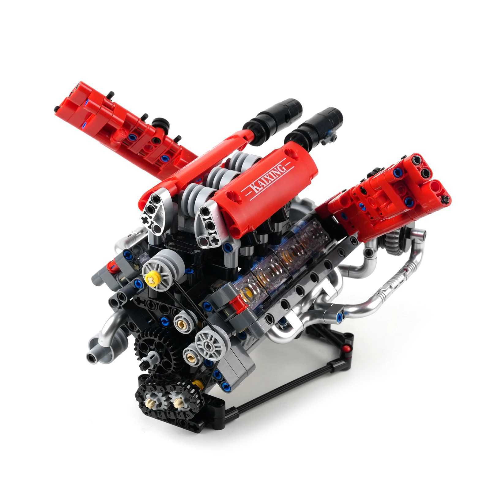 APP Programmable Motorized V8 Engine Building Block Model Set with LED Light Assembly Technical Brick Toys for Gift (660PCS) X250509