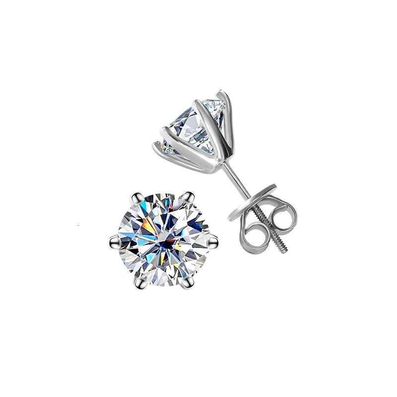 stud designer for women men solid sterling sier pass dia tester with certificate VVS1 D color moissanite earrings jewelry woman gift designer bag