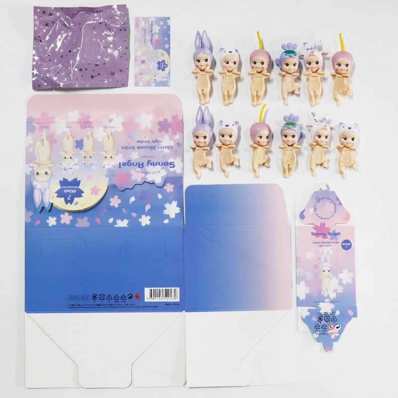 Night Cherry Blossom Angel Series Purple Cherry Blossom Blind Box Mini Doll Action Figure Cute Ornaments Toys GiftsXJ250509