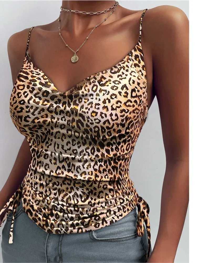 Womens Solid Tank Top V Neck Camisole Cami Drawstring Spaghetti Strap Top Sleeveless Blouse Tank Shirt New Summer Crop TopXJ250508