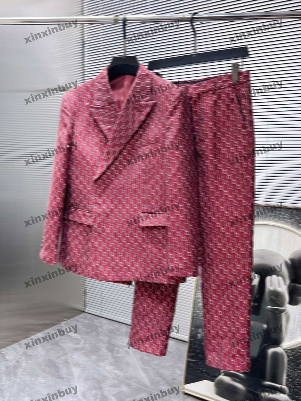xinxinbuy Men designer Coat Jacket letter jacquard fabric paris pockets sets suit long sleeves women black blue brown red M-4XL