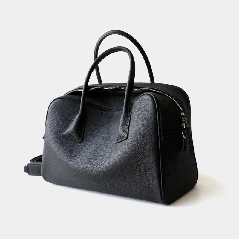 Genuine Leather Boston Bag For Women Designer Handbag Purse 2025 New In Vintage First Layer of Cowhide Shoulder Crossbody