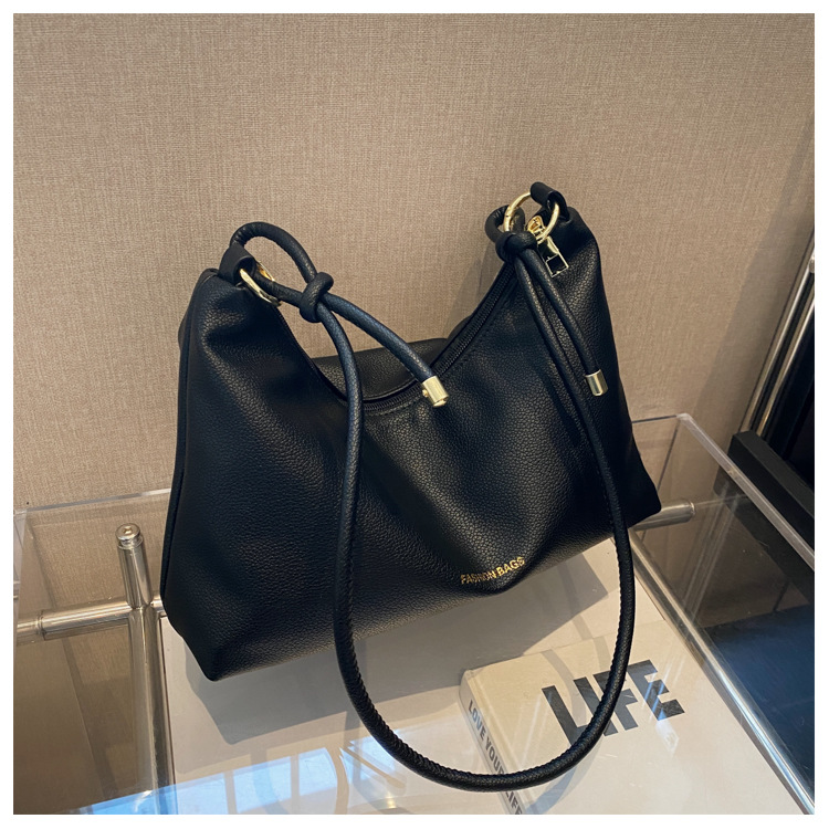 Chic 2025 Minimalist Shoulder Bag - Korean Style Solid Color Crossbody Tote, Women's Large Capacity Work Bag with Top Handle Luxury Texture