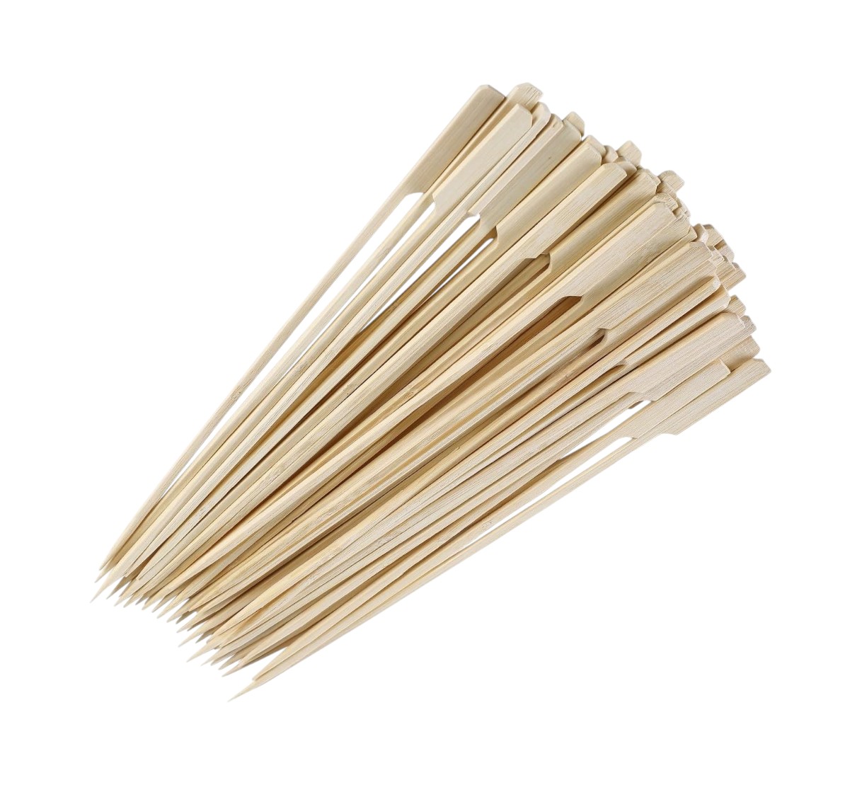 Bamboo Paddle Skewer Set - Eco-Friendly 9.8-Inch Flat Bamboo Kabobs for BBQ & Cocktails (Pack of 50)