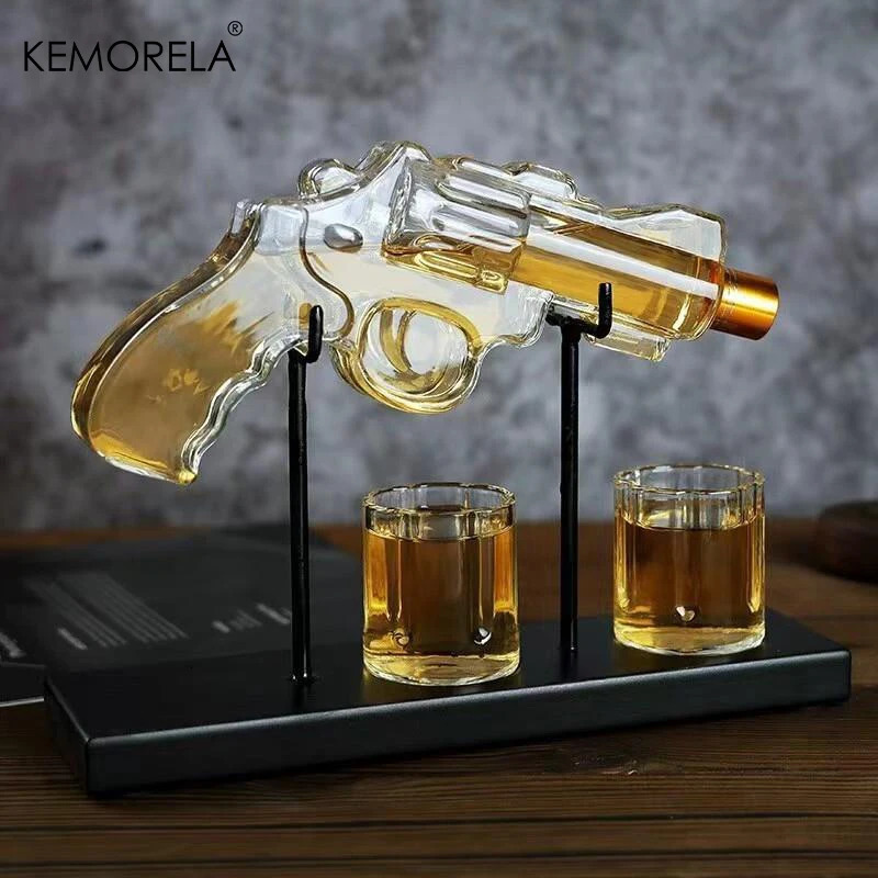 KEMORELA Revolver Glass Decanter Whiskey Glass Set Wine Dispenser Bar Drinking Container Glass Bottle Exquisite Mens Gifts 250508