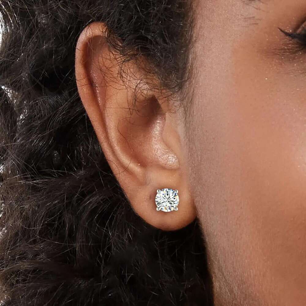 stud designer for women men solid sterling sier pass dia tester with certificate VVS1 D color moissanite earrings jewelry woman gift designer bag