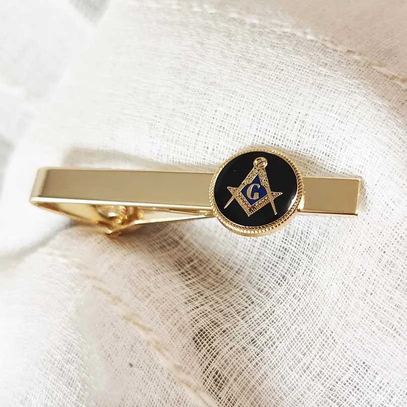 1pc Masonic Compass and Square Tie Clip Enamel Freemasonry Free Masons Craft Black Enamel G Metal Bars M250508