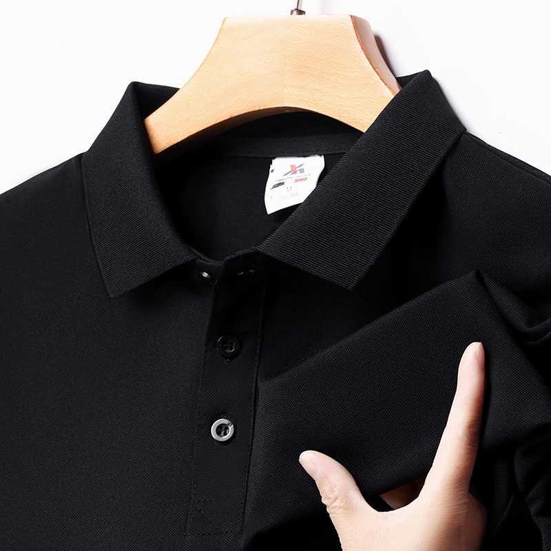 Mens Fashionable Solid Color Short Sleeved Polo Shirt for Summer Ventilation Z250509-1