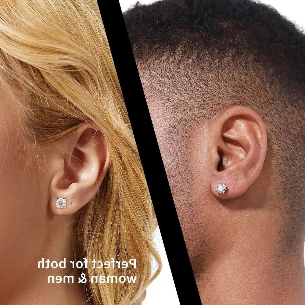 stud designer for women men solid sterling sier pass dia tester with certificate VVS1 D color moissanite earrings jewelry woman gift designer bag