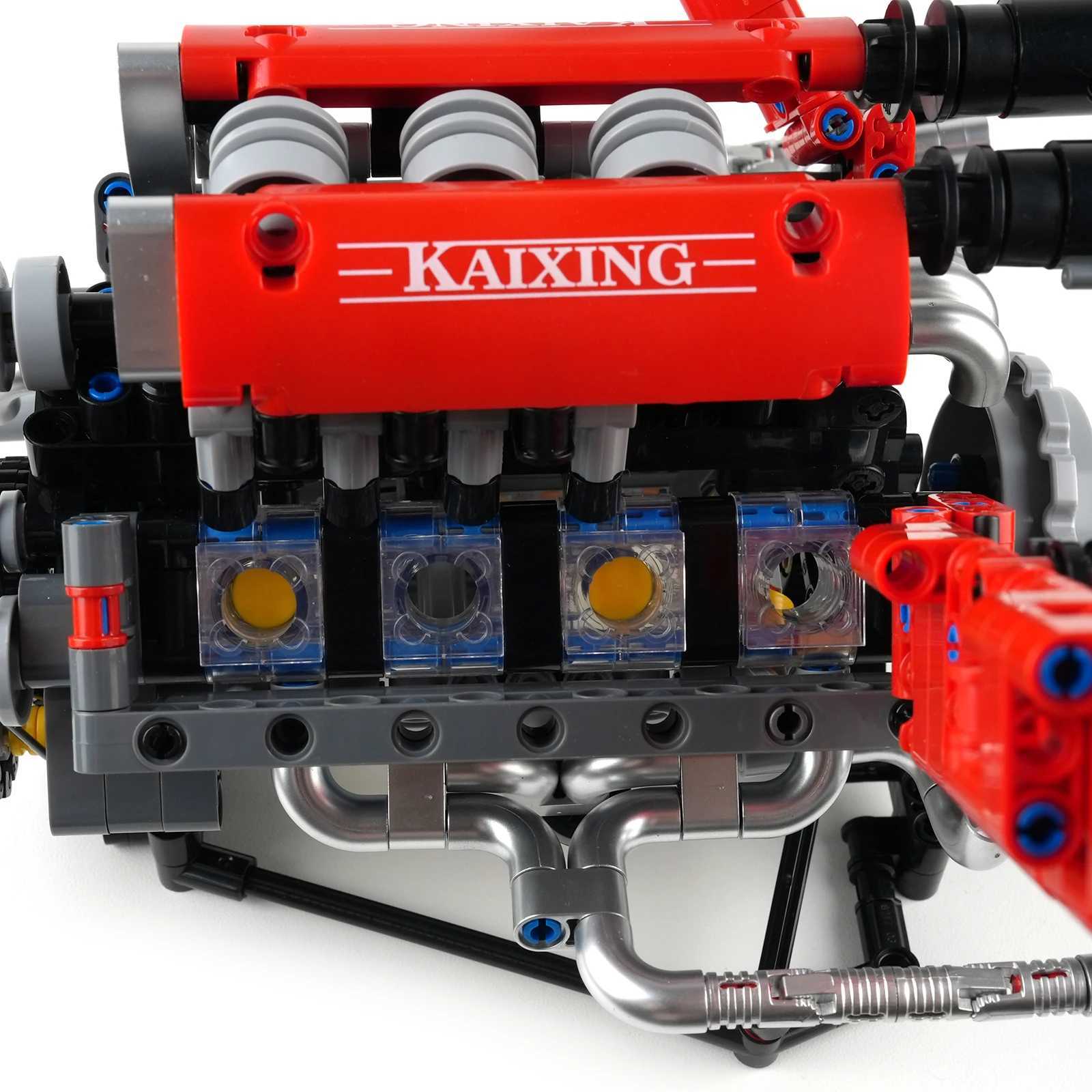 APP Programmable Motorized V8 Engine Building Block Model Set with LED Light Assembly Technical Brick Toys for Gift (660PCS) X250509