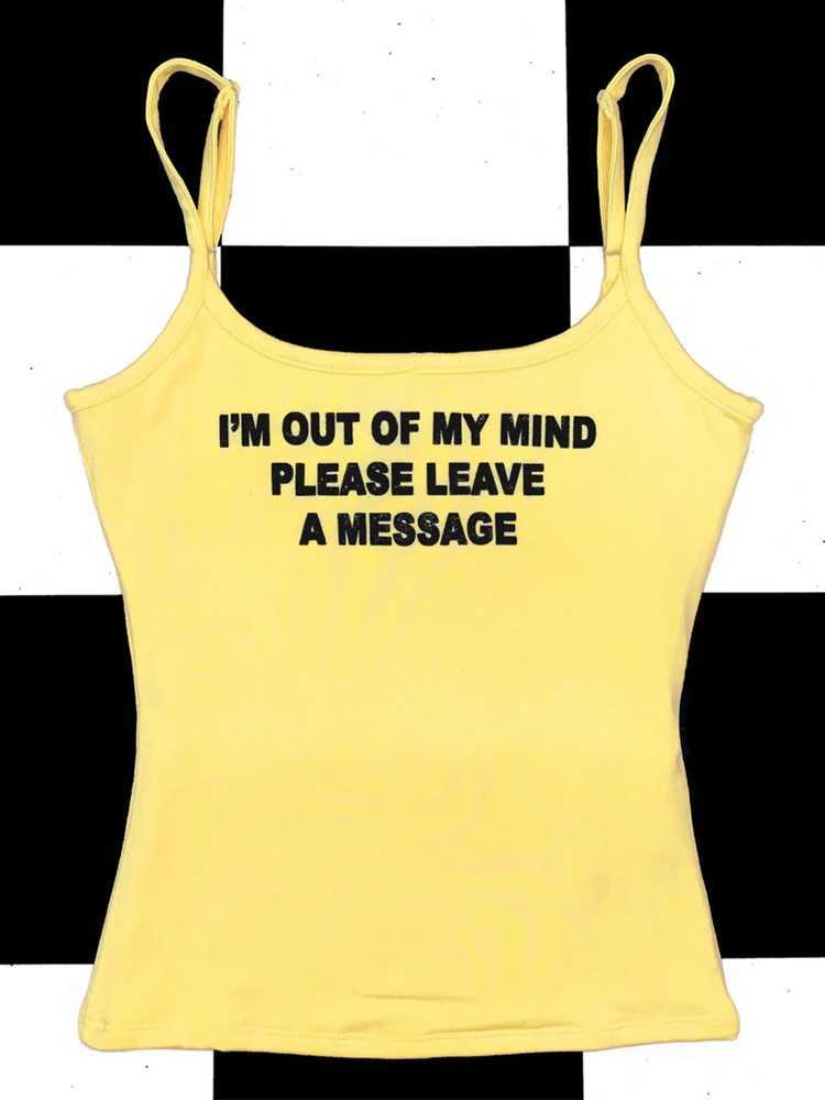 Sexy Corset Punk Grunge Yellow Camisole Top Aesthetic Streetwear Womens Print Crop Top Y2k Clothes Emo Girl Sleeveless Tank TopXJ250508