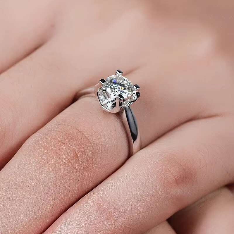 OEM Wholesale Promise Marriage Minimalist Stone Ring Stylish Thumb Pure Silver Women Wedding Moissanite Engagement Rings