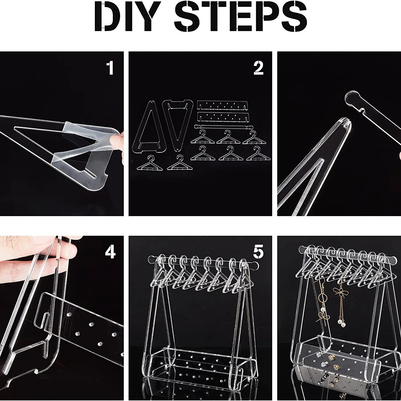 Elegant Multi-functional Acrylic Jewelry Rack: Ideal for Storing Earrings and Necklaces