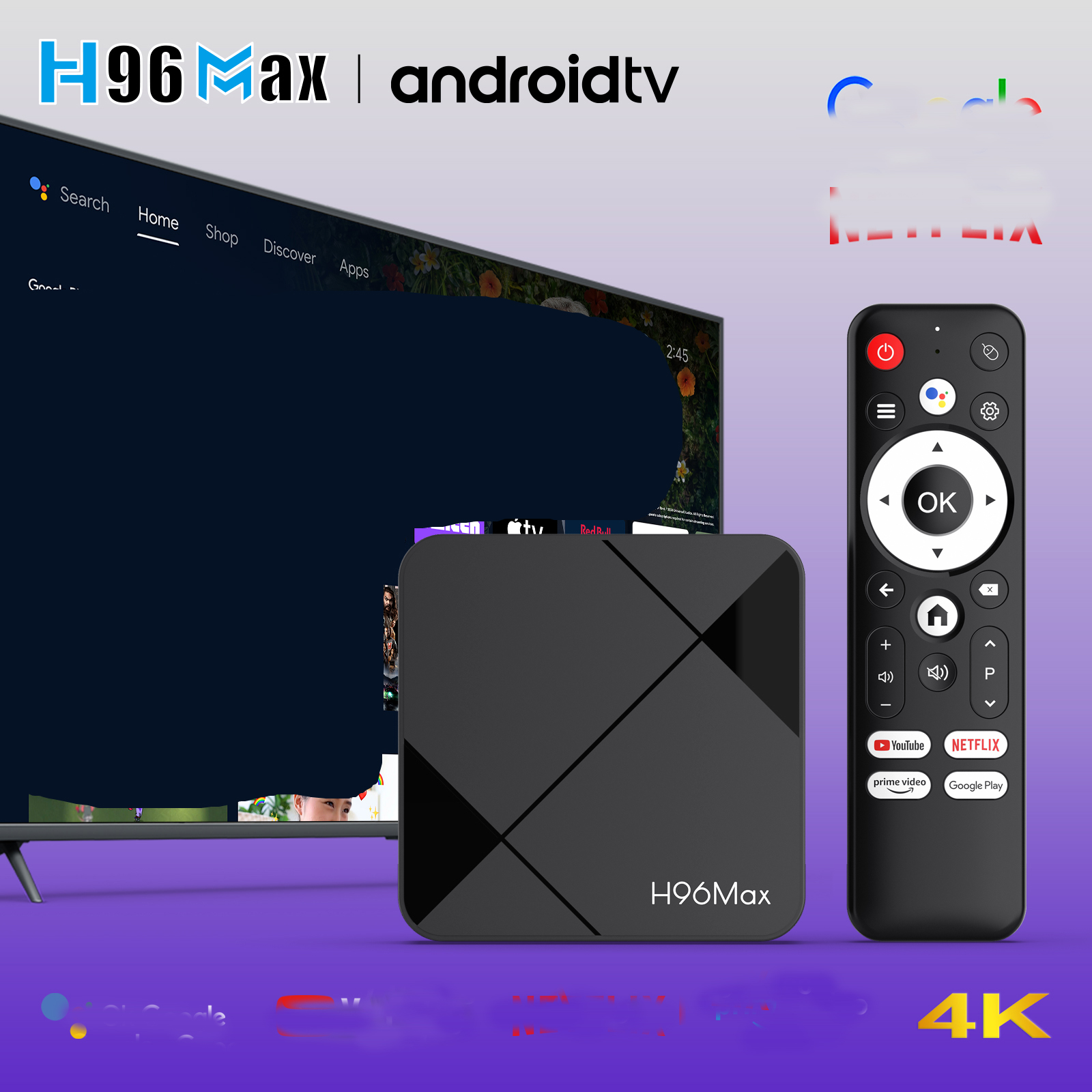 Android 14 TV BOX H96 MAX RK3518 2GB 8GB 16GB Support 4K Ultra HD 3D Wifi6 BT5.4 Verbal Control Media player Set top box
