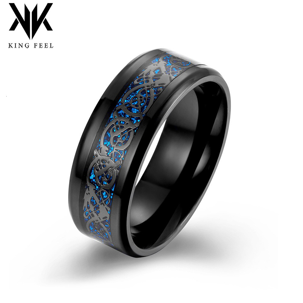 Band Rings NUNCAD 8mm Wedding Bands Engagement Ring Plating Black Tungsten Carbide Ring Inlaid Vine Pattern Blue Carbon Fiber Mens Jewelry 230410