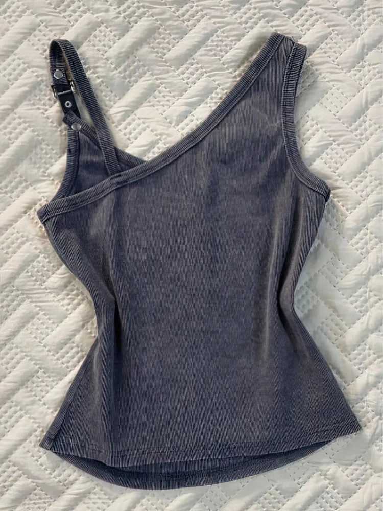 Sexy Y2k Tank Top With Straps Women Vintage Graphic Sleeveless T shirt Camisole Feamle Basic Underwear Streetwear 100% CottonXJ250508