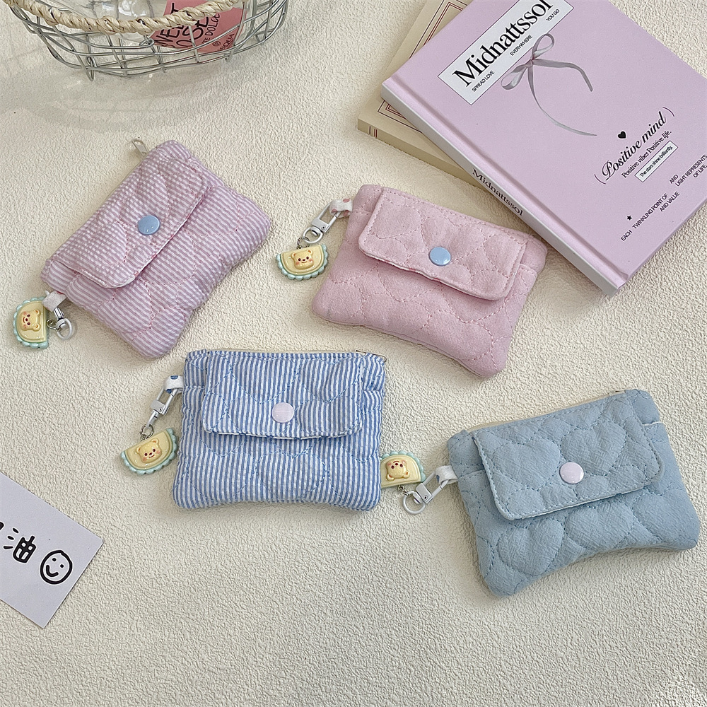 52141 Cute and compact card bag coin purse buckle zipper storage bag multifunctional organizing bag ID card bag