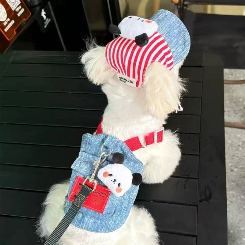 T00168 Pet clothes autumn and winter new color knitted sweater suspender skirt dog cat warm sweater