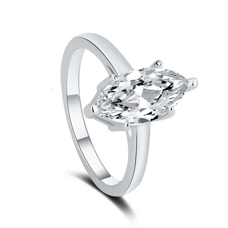 pass dia tester VVS1 D color 1CT moissanite for women sterling sier clover ring wedding rings designer jewelry woman gift with box designer bag