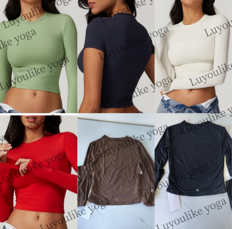 A309 Women Yoga Shirts Quick-Dry Ladies' Fitness Apparel Versatile Long/Short Sleeve Training Tops Pilates Sports Running Tops Female