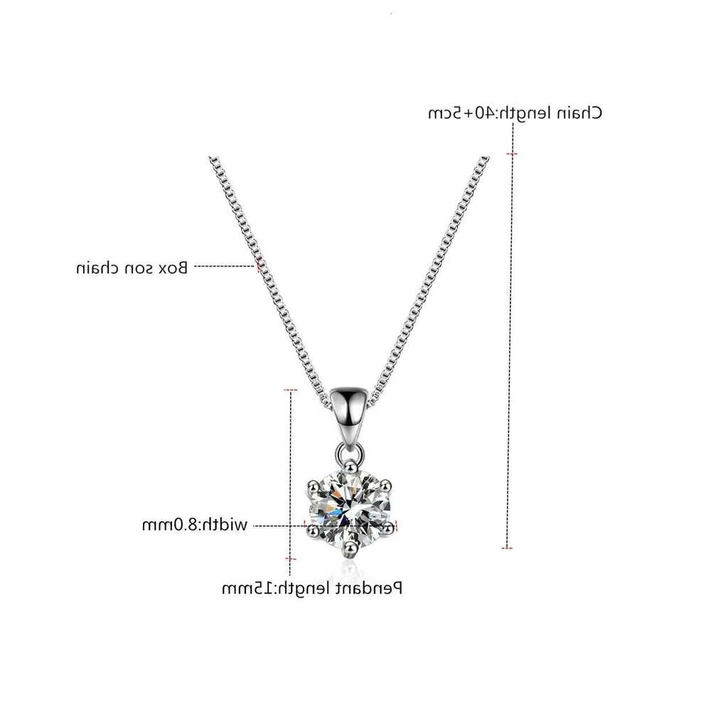 VVS1 D color moissanite chain for women solid sterling sier pendant necklace with certificate designer jewelry woman valentines day gift designer bag