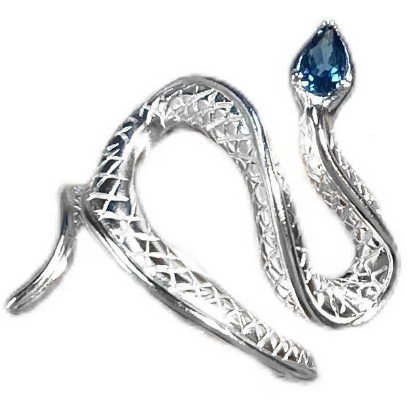 Star Fusion Explosive Geometric Serpentine with Adjustable Opening Topaz Jewelry Female Animal Ring